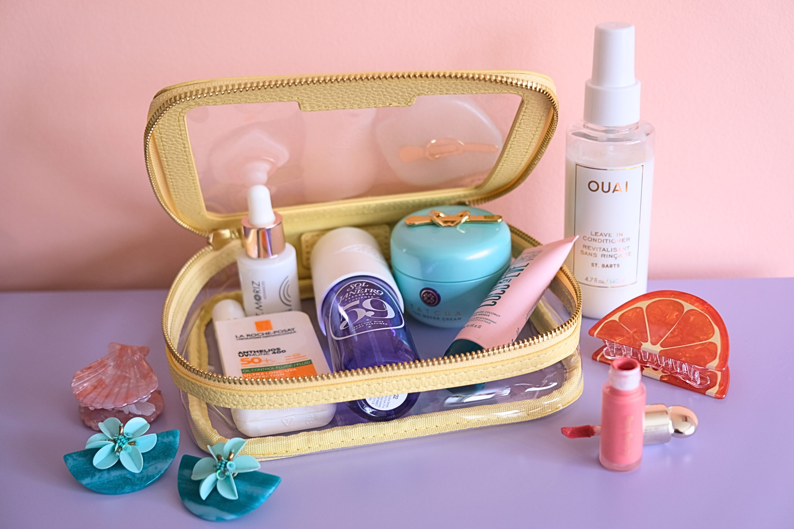 Space NK summer beauty bag with beauty essentials
